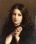 A Young Girl with Holly Berries in her Hair by Etienne Adolphe Piot